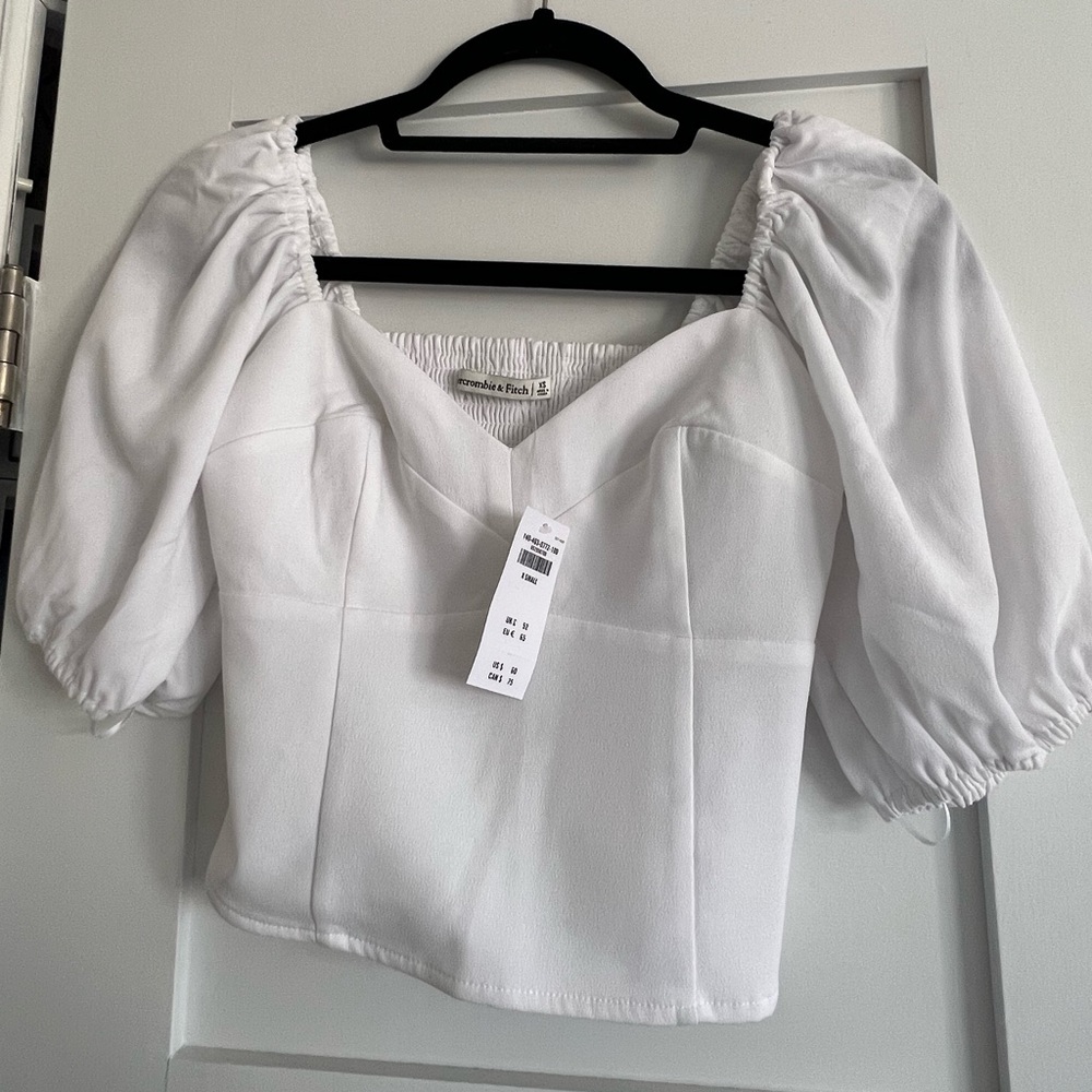 Abercrombie crop top, white, XS